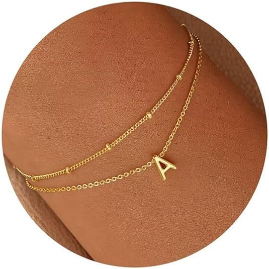 Amazon Cross-border New 26 Letters Grass Line Gold Initial Bracelet Fashion Joker Layered Rice Bead Chain Bracelet Ladies