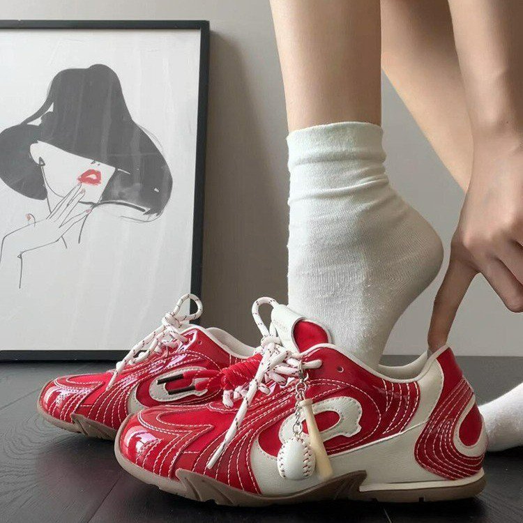 Qiyor retro versátil zapatos de entrenamiento de béisbol de otoño nuevos zapatos deportivos casuales delgados de carreras de moda