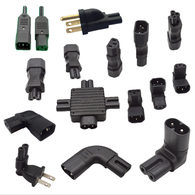 电源转接插座 IEC-品字公转梅花尾 IEC-320  C14-C5转接头