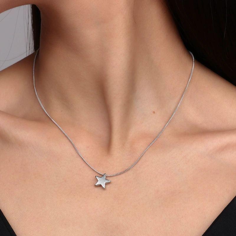 wish AliExpress Hot European and American Big Brand Jewelry Fashion Thickened Star Pendant Collarbone Sweater Necklace