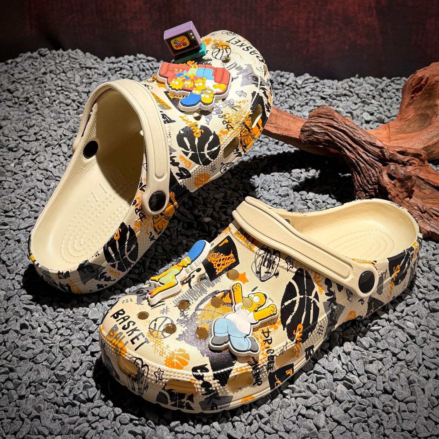 Zapatos de baloncesto transfronterizos 2026 nuevas sandalias de cabeza de bolsillo zapatos de playa para hombres zapatos de baloncesto casuales impresos zapatillas