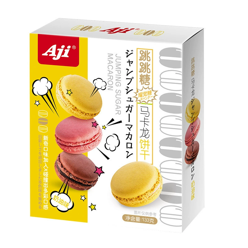 AJI jump jump sugar Macaron sandwich biscuits 133g multi -flavored office net red casual snack food wholesale