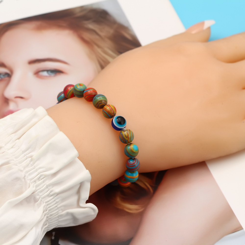 Fashion Palm Eye Agate Beaded Bracelets 1 Piece