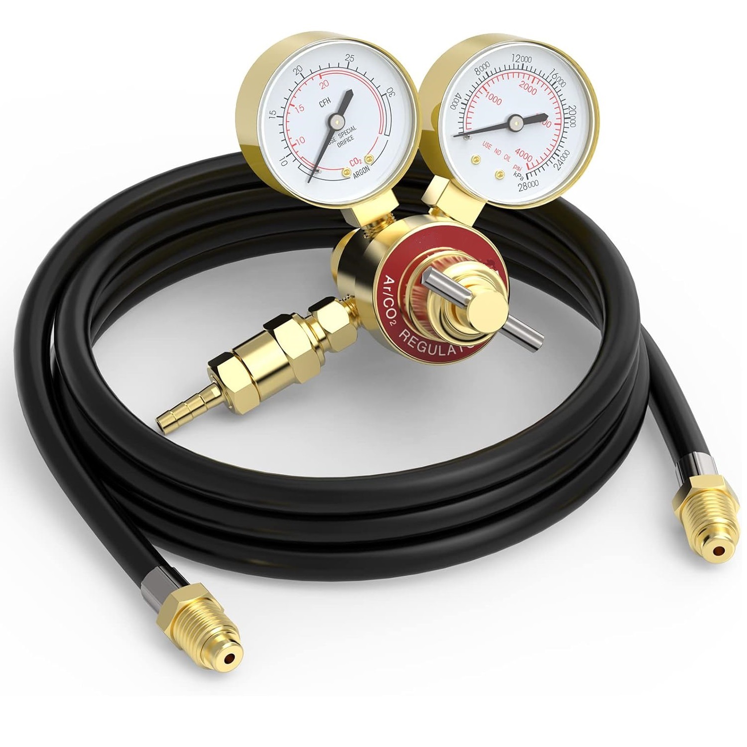 全铜亚马逊氩气减压器CGA580带气管氩弧焊气表氩气表