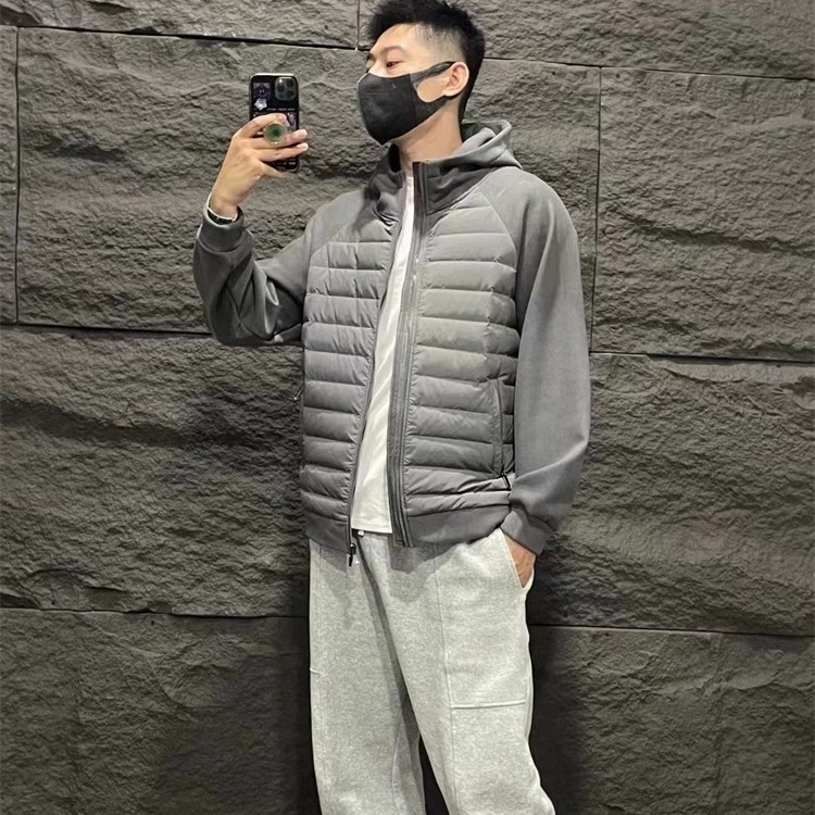 90白鴨パイルはダウンジャケットをつなぎ合わせた男女同タイプのスポーツは軽薄でカジュアルなダウン保温男性コート