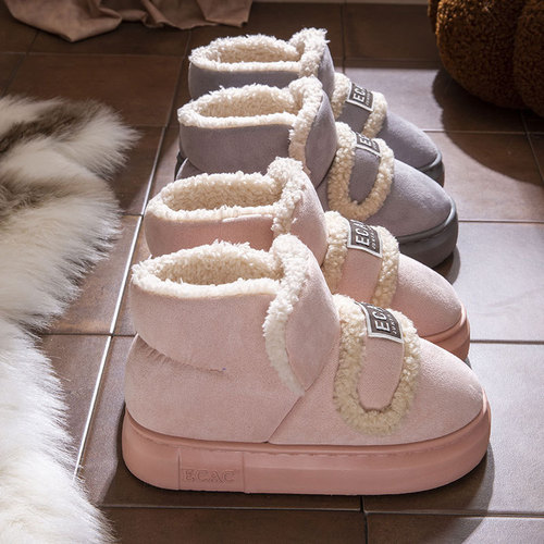 Snow boots, bags, and cotton slippers, women wear outer clothes, home velvet warm couples cotton shoes, men can wear outer clothes in autumn