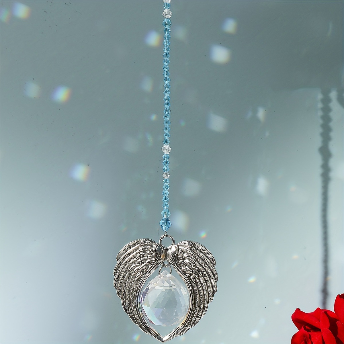 Nuevo Ángel alas casa ventana coche colgante ornamento sol catcher decoración del hogar colgante