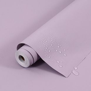 Pink Solid Color Moisture-Proof Wallpaper Thickened Waterproof Wallpaper Self-Adhesive Home Bedroom Student Dormitory Table Wardrobe Renovation