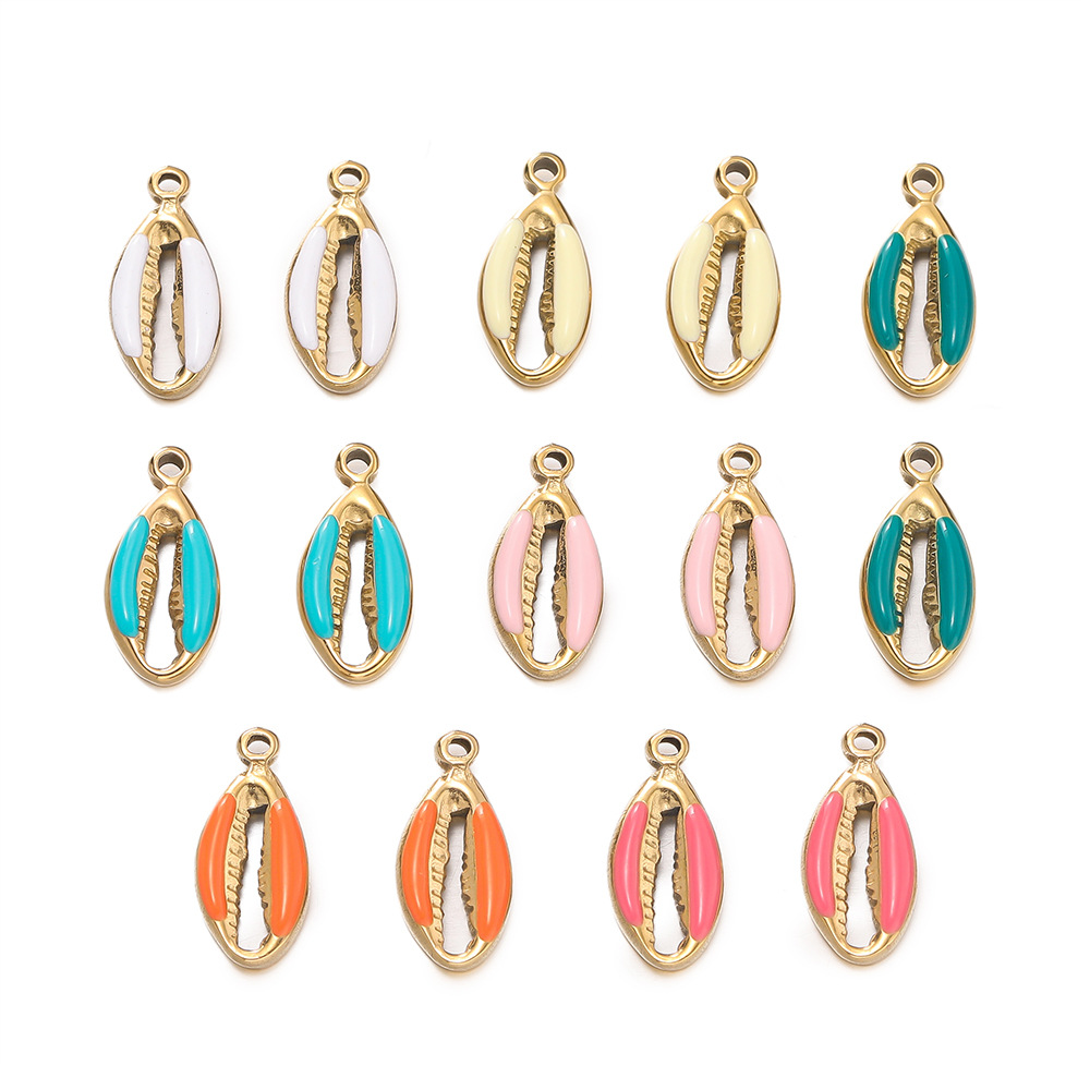 All Seasons Season 5 PCS/Package 8 * 17mm Hole 1~1.9mm 304 Stainless Steel Shell Pendant