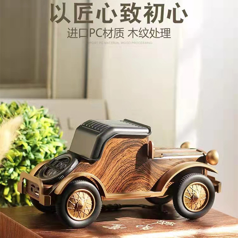 A9おじいさんの車のブルートゥーススピーカーのレトロな木目の無線のサブウーファのラジオの携帯電話のスタンドのミニ音響|undefined