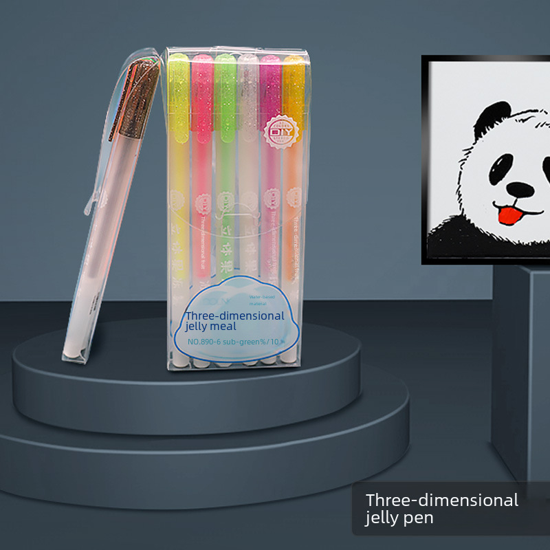 (2개) 콜린 COLNK3D 입체 젤리 펜 DIY 휴대 전화 케이스 세라믹 낙서 유리 그림 펜 젤 펜 세트
