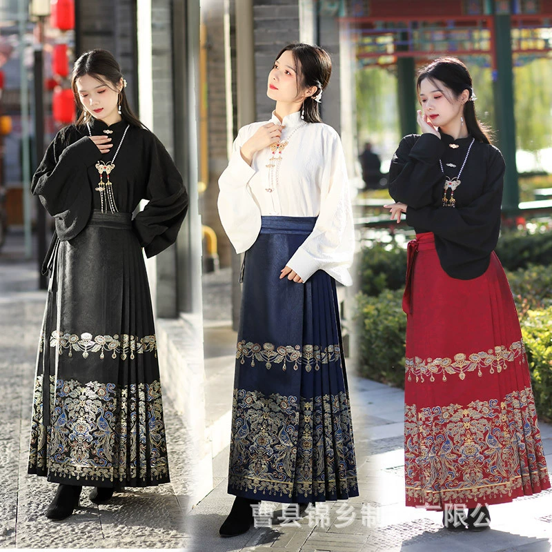 [Приветствие Бога птица] новая улучшенная юбка-жилет в китайском стиле для женщин 2024 Новая высококачественная весенне-летняя юбка ханьфу