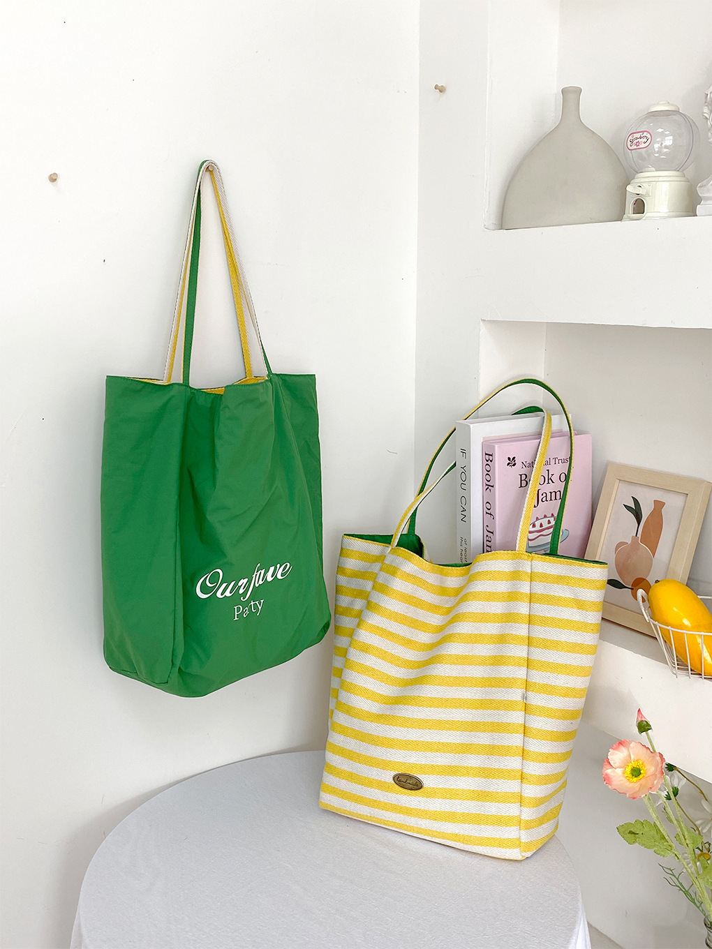 Bolso bandolera americano de nylon de alta calidad con rayas de nicho retro, bolso de lona de gran capacidad de primavera y verano