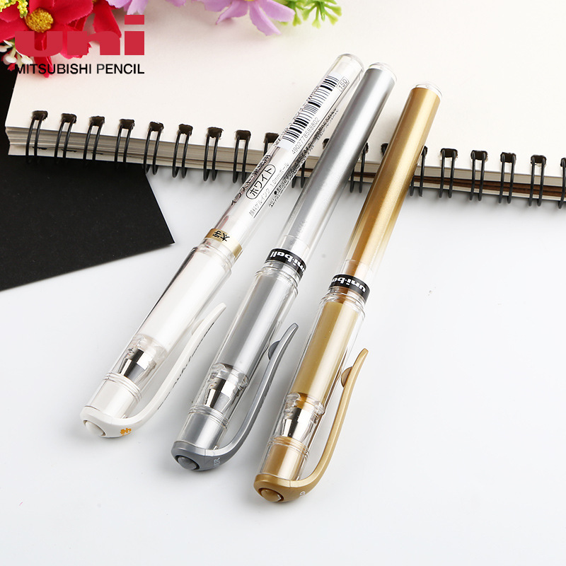 Japón UNI Mitsubishi resalte pluma blanca UM153 oro plata resistente al agua taquigrafía 1,0mm pintura pluma de la firma