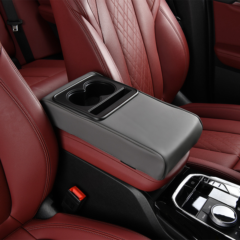 Car Armrest Box Pad Heightening Pad Universal Model for Vehicles with Central Compartment Without Side Pockets, Integrated Phone Holder, Cup Holder, and Storage Box