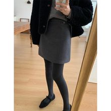 女款毛呢半身裙修身显瘦2025秋冬新款外穿a字裙百搭短款包臀裙女