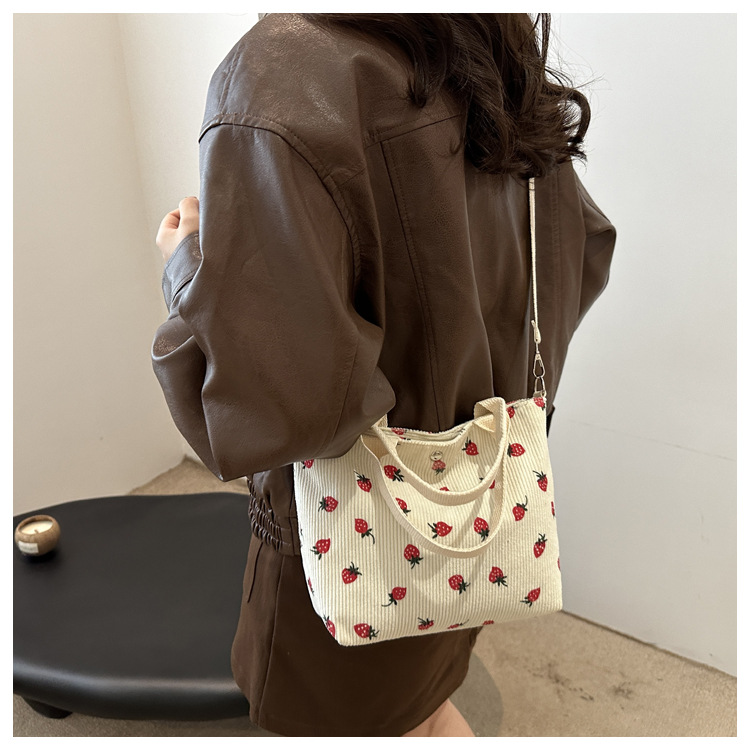 Canvas bag for women 2024 New large-capacity handbag, printed tote bag, niche design, artistic single-shoulder bag for work undefined