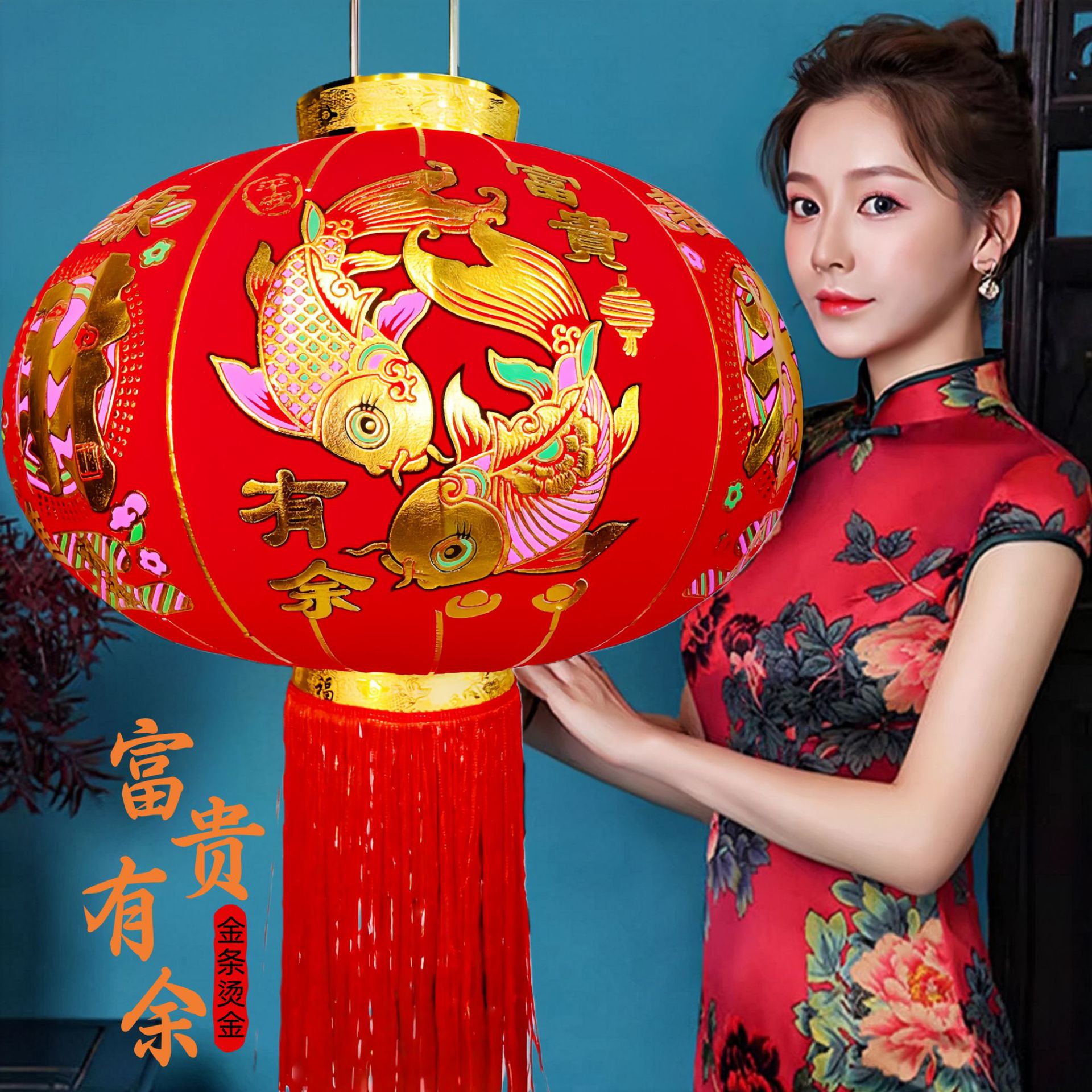 【メーカー】卸売り大紅提灯旧正月植毛提灯防水新年提灯結婚ジョーペンダント