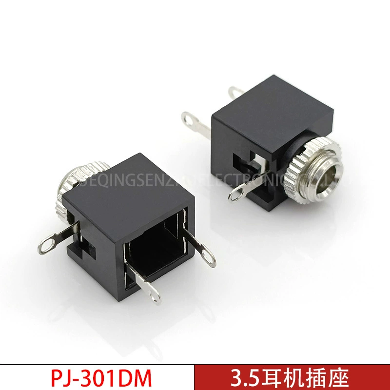 3.5 headset socket PJ-301DM 3.5mm audio video vertical headset 301 dual-channel socket with thread