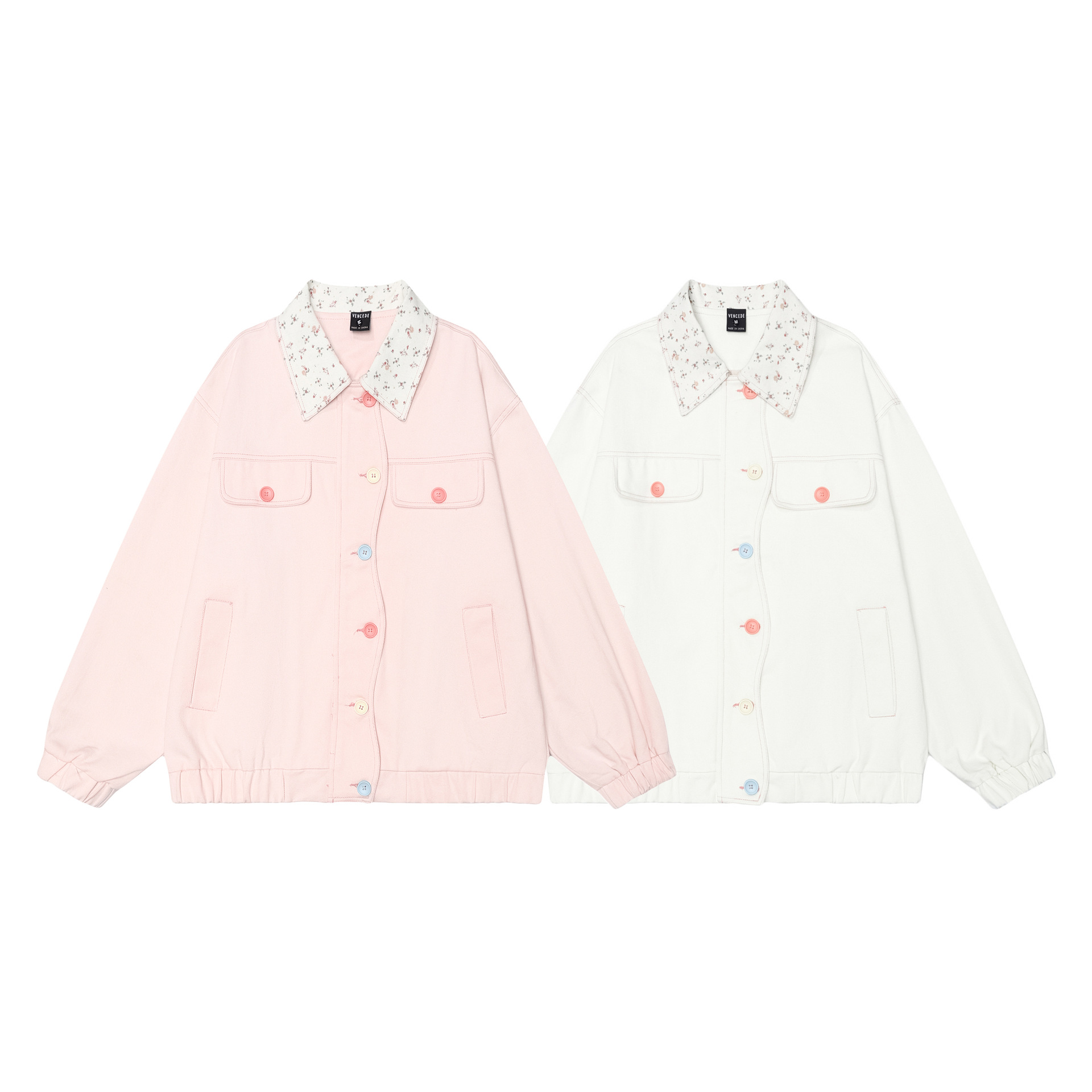 フュージピンク2024秋レディース新作実写アメリカレトロゆるい刺繍ジャケットジャケット