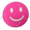 A dark pink smiley face