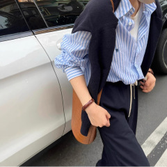 RL拉夫小马标刺绣衬衫女POLO气质纯棉防晒衫春夏薄款上衣长袖条纹