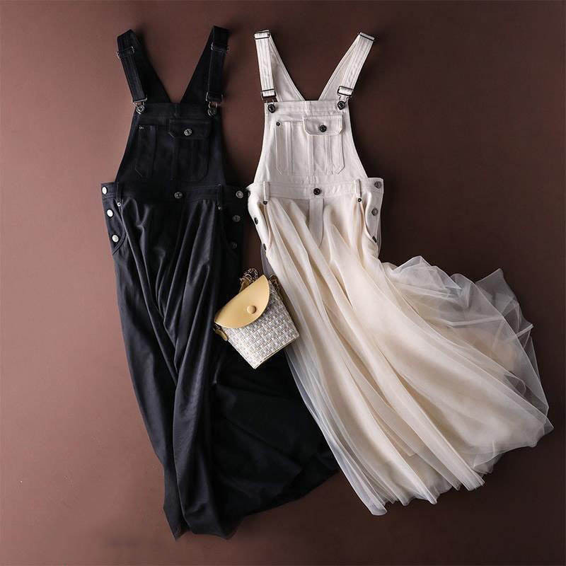 Denim Mesh Suspender Dress 2024 Summer New Japanese and Korean Style Age-Reducing Slimming Suspender Dress Denim Mesh Suspender Dress 2024 Summer New Japanese and Korean Style Age-Reducing Slimming Suspender Dress
