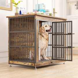 铁木结合狗笼子中型犬大型犬狗别墅室内狗窝可拆卸木质狗笼