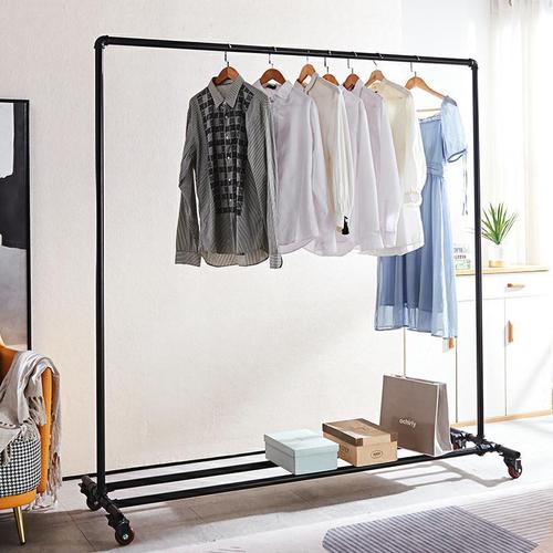 Galvanized steel pipe floor drying rack clothing display rack floor stall clothing store wedding hanger home clothing rack