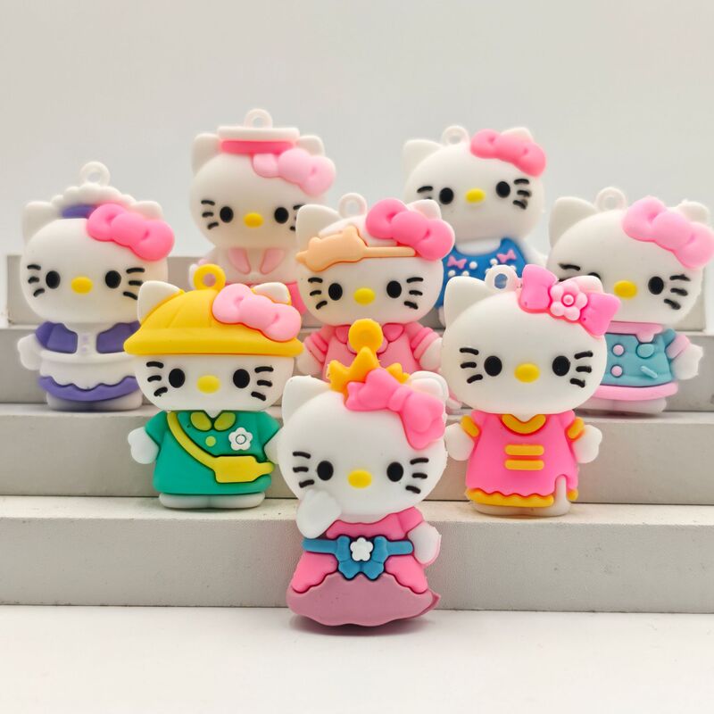 New 8 styles of KT cat dress-up Hello Kitty cute keychains, bag pendants, accessories, gifts, and gashapon dolls wholesale