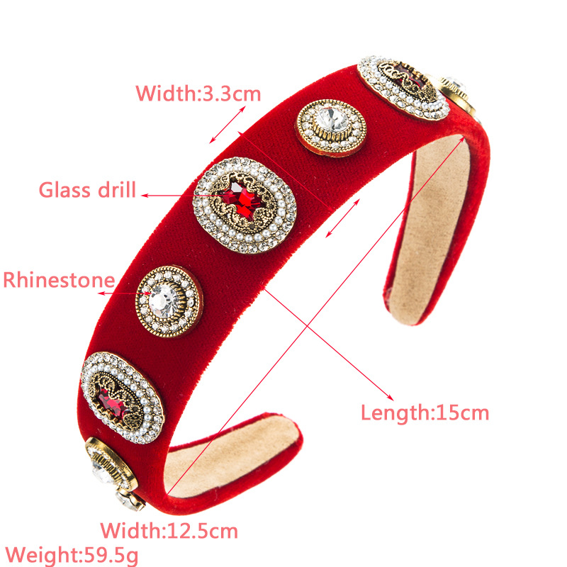 Fashion Geometric Cloth Inlay Rhinestone Hair Band display picture 1