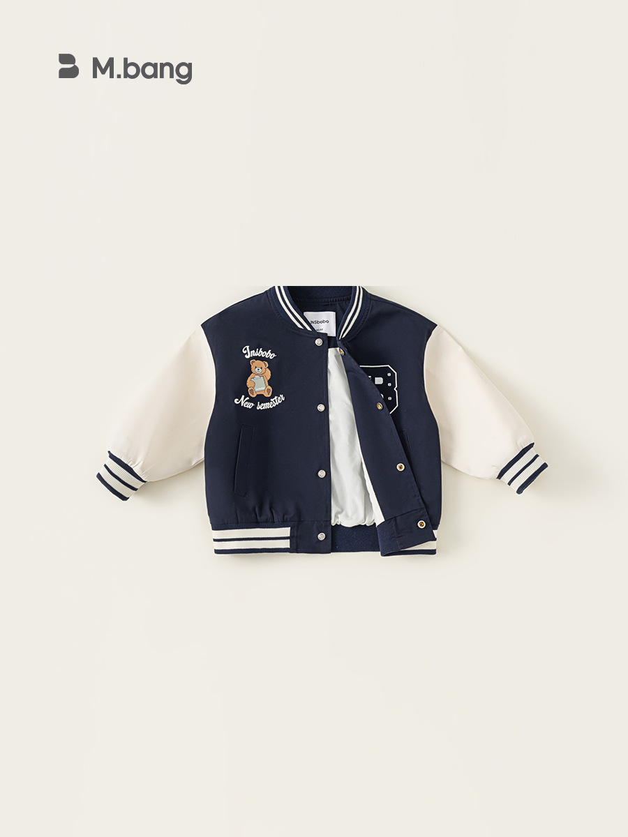 Yoobao ropa infantil estilo americano uniformes de béisbol de la escuela para niños 2025 primavera nueva chaqueta de color de los niños Cardigan chaqueta