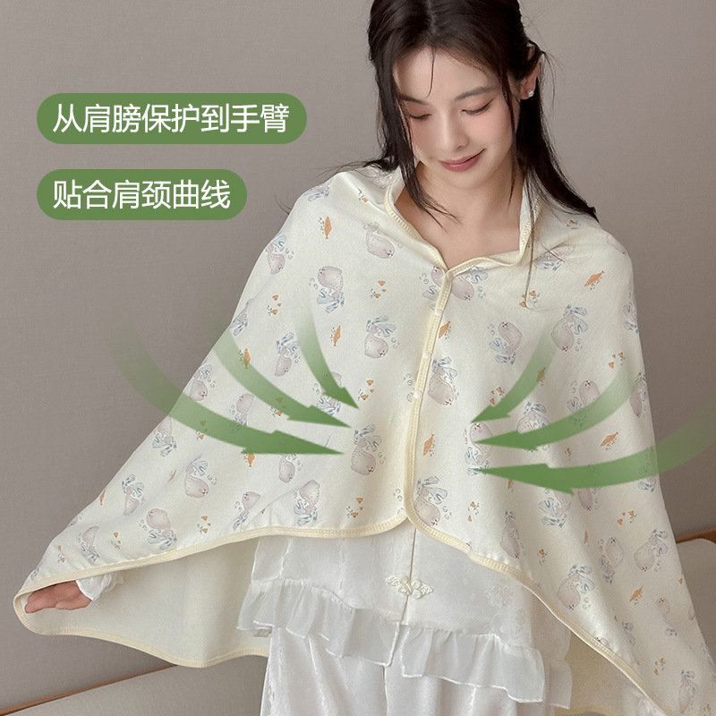 婧麒纯棉月子披肩长款产后秋斗篷防风孕妇哺乳护肩颈椎坎肩空调房|undefined