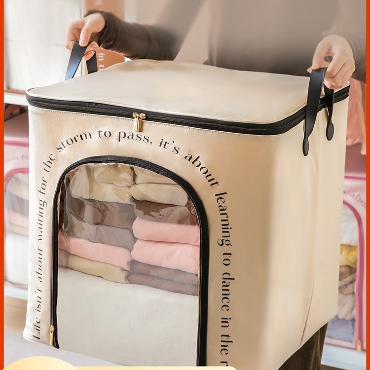 Large Capacity Clothes Storage Box Household Wardrobe Finishing Artifact Winter Clothes Seasonal Quilt Quilt Storage Bag Cabinet