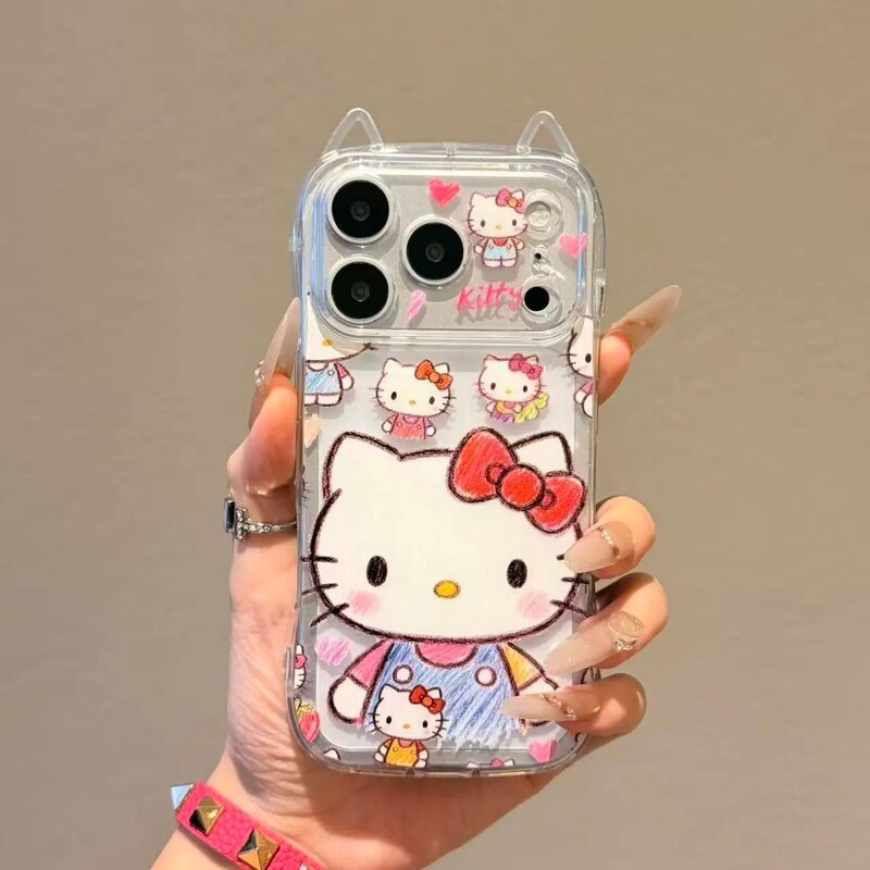 Korean-Style Cat Ear Phone Case Suitable for iPhone 17 Pro Max, High-End Creative Tpu Transparent Case with Precise Cutouts for 16 Pro and 15 Korean-Style Cat Ear Phone Case Suitable for iPhone 17 Pro Max, High-End Creative Tpu Transparent Case with Precise Cutouts for 16 Pro and 15