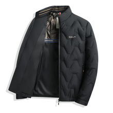 中年男士轻薄款羽绒服加大码加厚2025新款爸爸装立领保暖商务外套