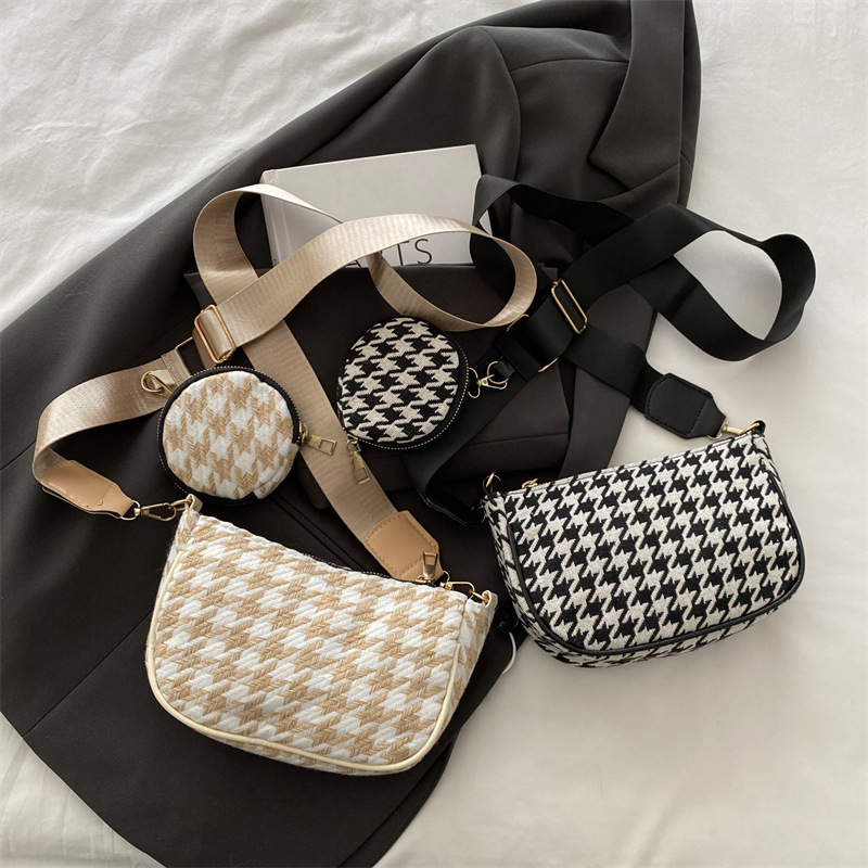 2024 un hombro nuevo mil pájaros bolso de madres, estilo coreano ancho cinturón de hombro, sensación extranjera, bolso de brazo fresco