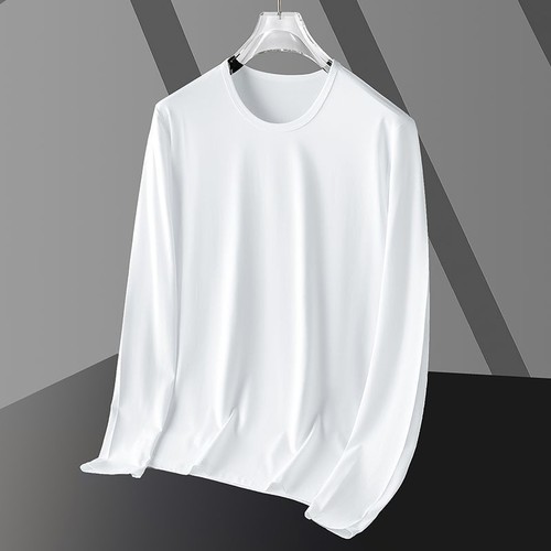 Men's Long-Sleeve T-Shirt Autumn 2024 New Round Neck Basic Top Fashion Casual Quick-Dry Sport Fit Top