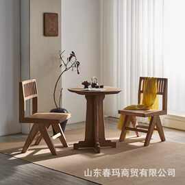 侘寂风老榆木椅子客厅待客椅靠背椅圈椅餐椅民宿小院乘凉休闲椅