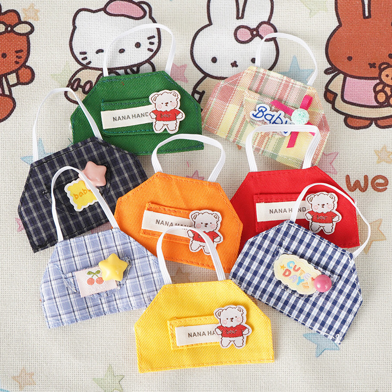 10cm Cartoon Doll Baby Clothes Apron Cotton Doll Clothes Dressup Head Dog Doll Accessories Mini Bib