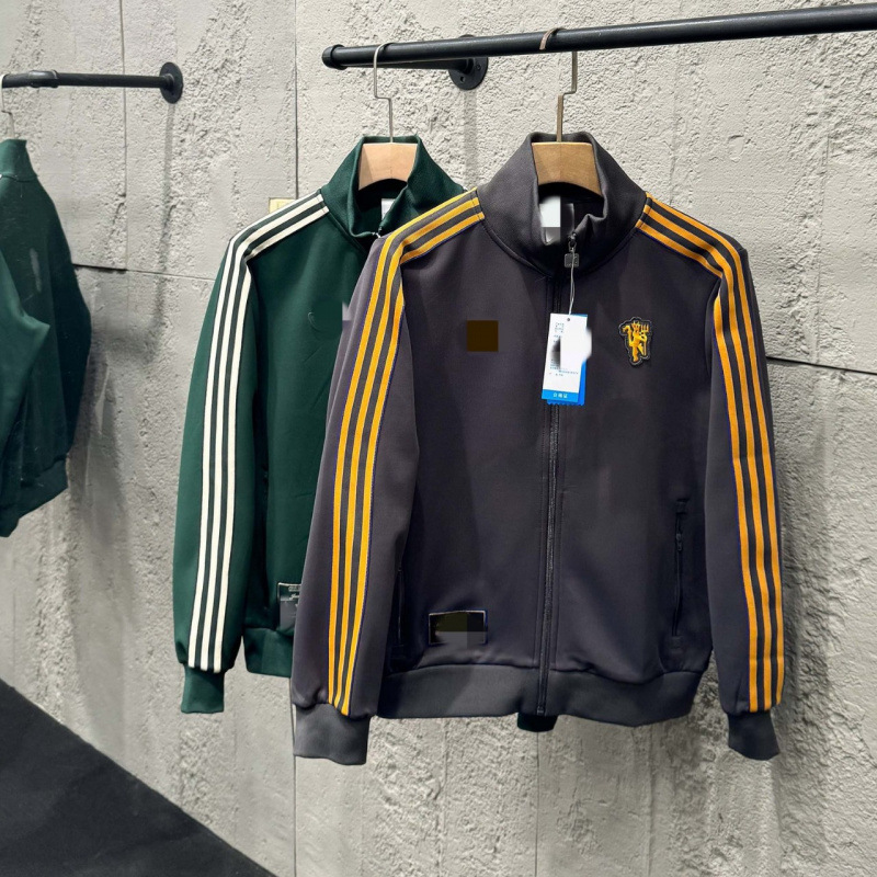 26 new football jacket, training jacket, jersey, striped design, stand-up collar, embroidered, sportswear, unisex
