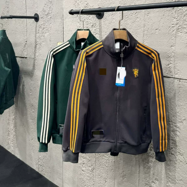 26 new football jacket, training jacket, jersey, striped design, stand-up collar, embroidered, sportswear, unisex
