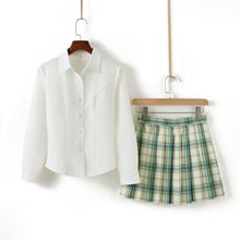 原创jk制服正版格子裙春秋日系学院风百褶裙半身短裙套装