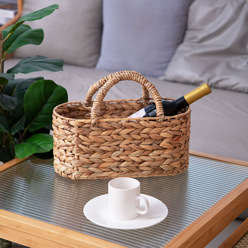 Personalizado Amazon nuevo producto cesta de almacenamiento de mango suave cesta de almacenamiento de hierba de calabaza larga ovalada color primario de almacenamiento de hierba de calabaza