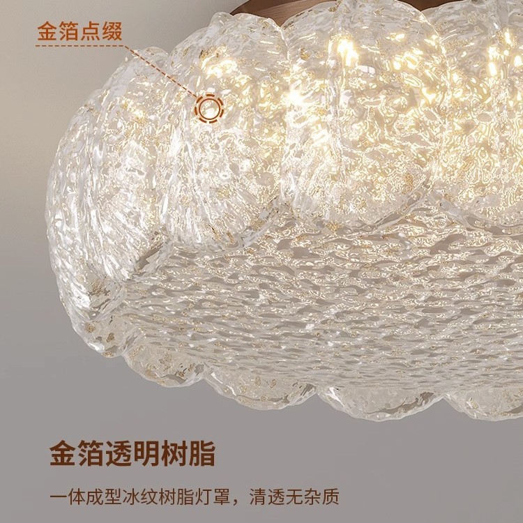 [Estrictamente seleccionado] Resina de cristal de estilo antiguo Lámpara de protección ocular de espectro completo simple, ligera y de lujo