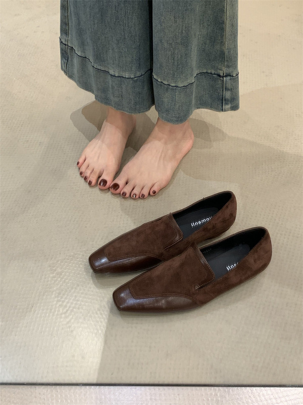 2025年新款小方头低跟女士穆勒鞋百搭气质皮鞋玛丽珍通勤单鞋|undefined