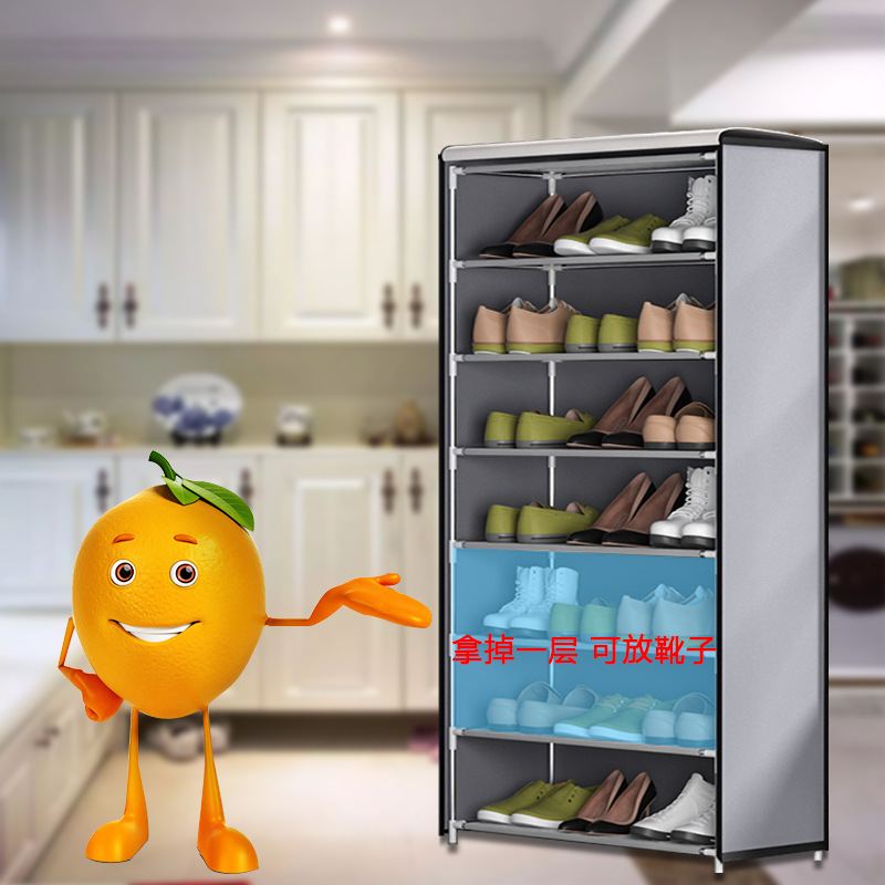 Customized simple shoe rack storage multi-layer assembly door shoe…