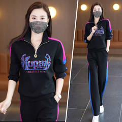 Ladies Casual Sportswear Set 2024 Spring and Autumn New Stylish Youthful Fashion Petite Sweatshirt and Leggings Two-Piece Set