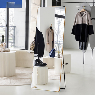 Full-length Mirror Dressing Floor-to-Floor Mirror Household Slimming Wall-Mounted Wall-Mounted Instagram Internet Celebrity Bedroom Makeup Three-Dimensional Test
