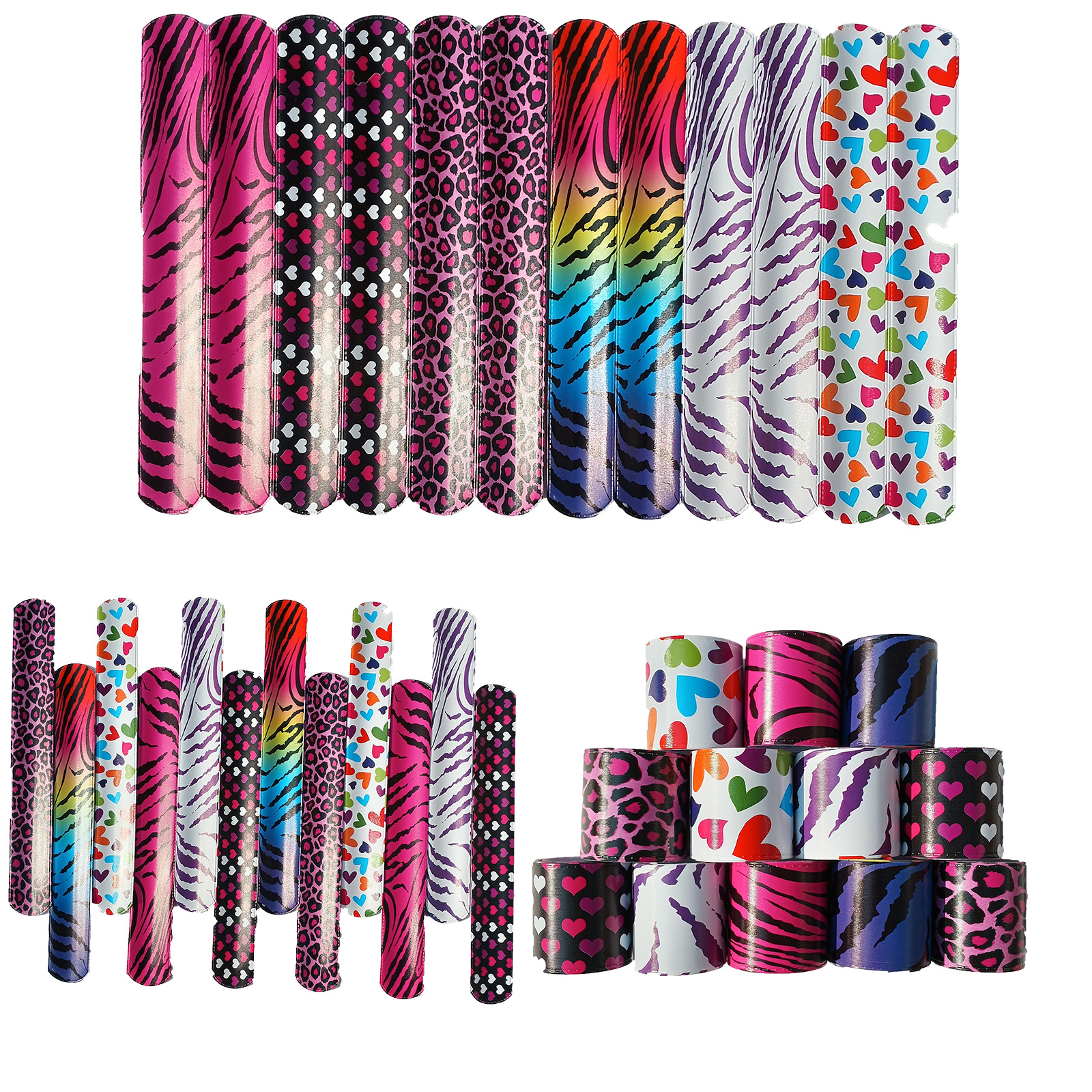 Leopard Print 12 style snap ring bracelet Leopard Print Love niños snap ring bracelet joyería de los niños